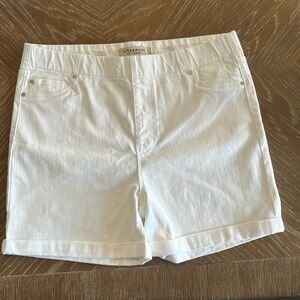 Liverpool Chloe Bermuda Rolled Cuff Stretch-Bright White Shorts 12